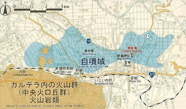 Major flowing artesian wells in northernfloor of Aso Caldera (Kumamoto Prefecture, 1993)